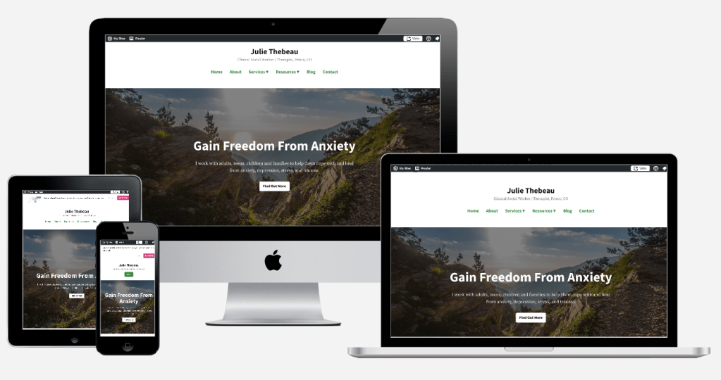 julie thebeau website mockup