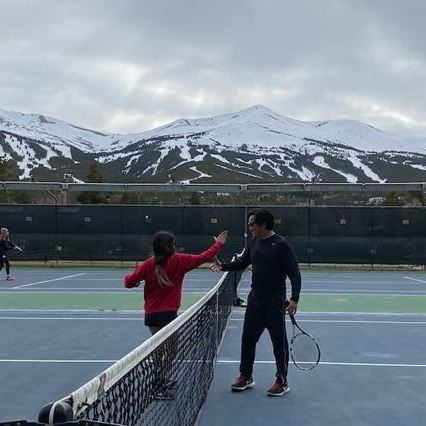 playing tennis in breck