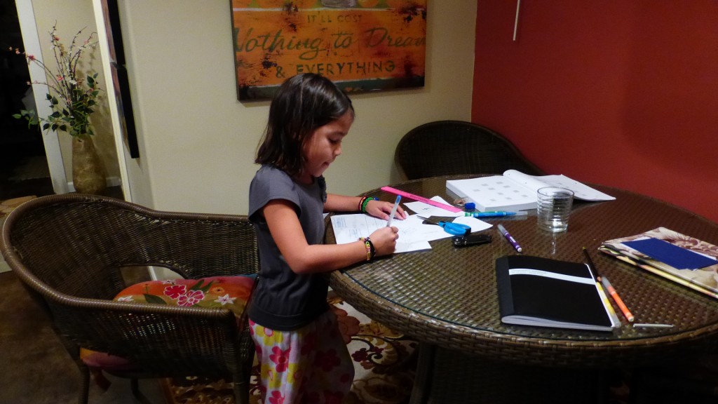 Jadyn practicing multiplication