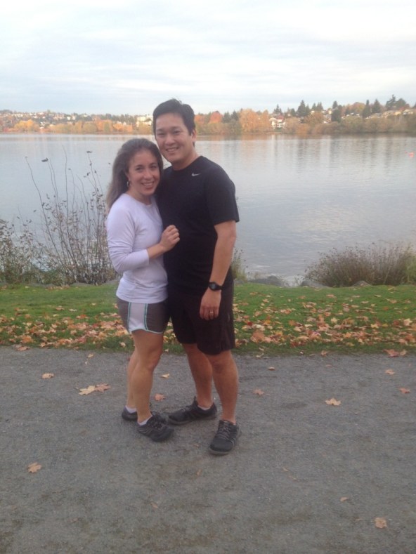 We sent the kids around the lake in the opposite direction on their roller blades while we enjoyed a fun 3 mile run around Green Lake
