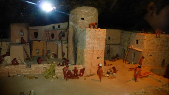 A diorama of building the cliff dwellings