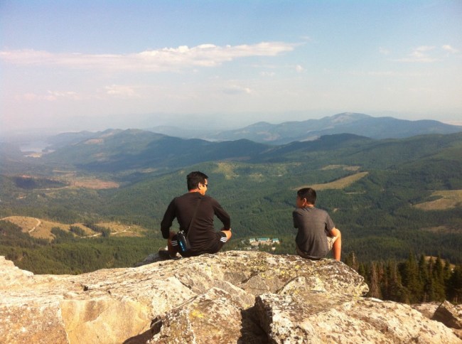 Don and Gabe on peak of Mt. Spokane