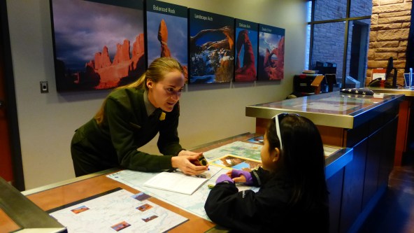 Getting her junior ranger badge